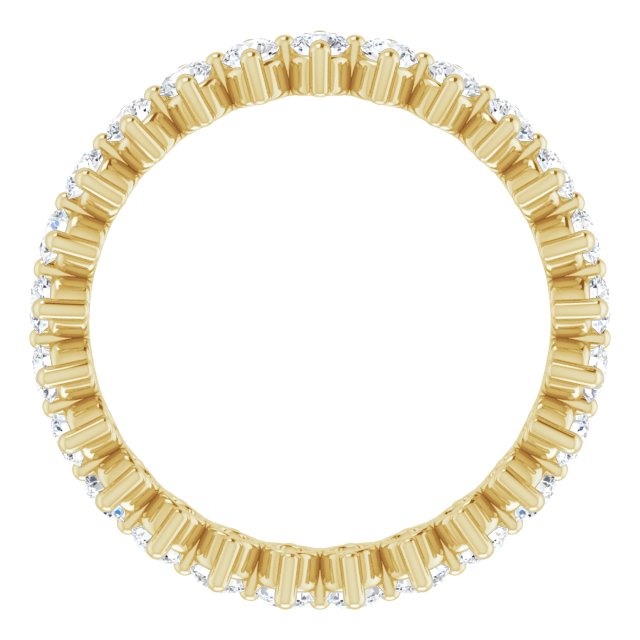 14K Gold Round Lab-Grown Diamond Eternity Band – 2.25 mm Stones - Yellow Gold - view 2