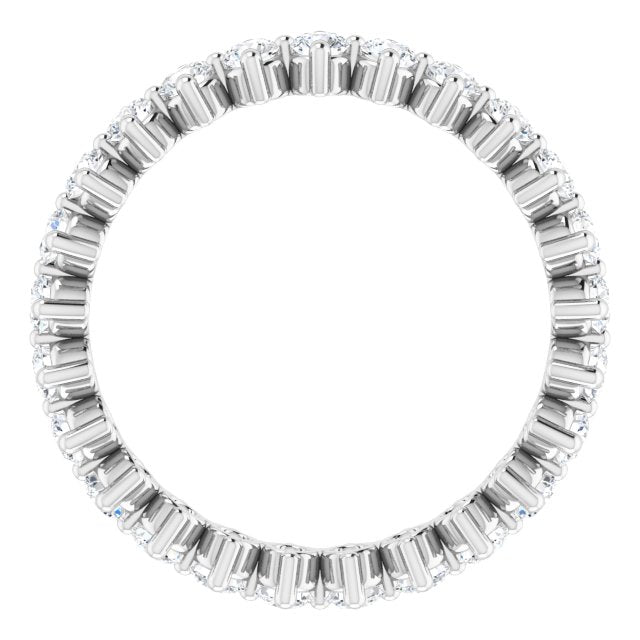 Platinum Round Lab-Grown Diamond Eternity Band – 2.25 mm Stones - view 2
