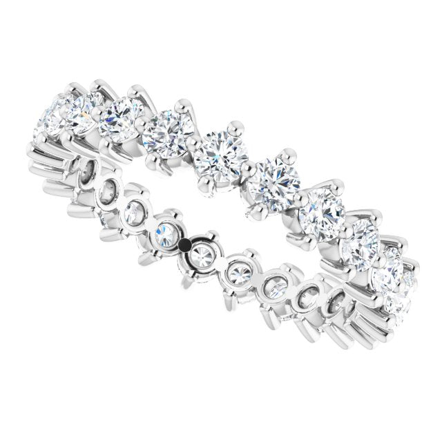 Platinum Round Lab-Grown Diamond Eternity Band – 2.5 mm Stones - view 5