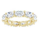 14K Gold Oval Lab-Grown Diamond Eternity Band – 6x4 mm Stones - Yellow Gold - view 3
