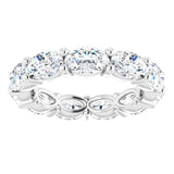 Platinum Oval Natural Diamond Eternity Band – 6x4 mm Stones - view 3