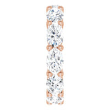 14K Gold Oval Lab-Grown Diamond Eternity Band – 6x4 mm Stones - Rose Gold - view 4