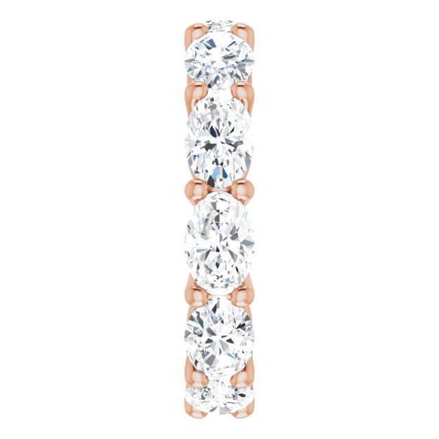 14K Gold Oval Lab-Grown Diamond Eternity Band – 6x4 mm Stones - Rose Gold - view 4
