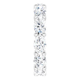 Platinum Oval Natural Diamond Eternity Band – 6x4 mm Stones - view 4
