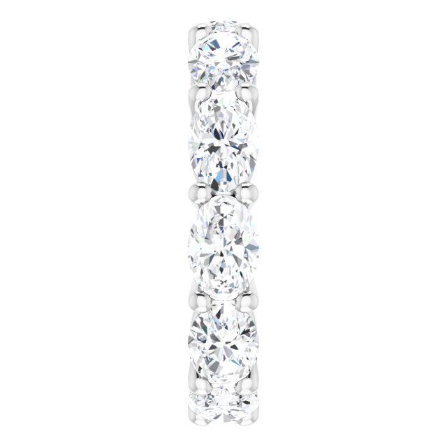 Platinum Oval Natural Diamond Eternity Band – 6x4 mm Stones - view 4