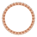 14K Gold Round Lab-Grown Diamond Eternity Band – 1.7 mm Stones - Rose Gold - view 2