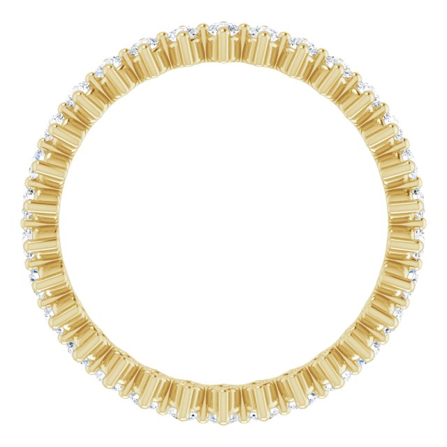 14K Gold Round Lab-Grown Diamond Eternity Band – 1.7 mm Stones - Yellow Gold - view 2