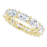 14K Gold Oval Lab-Grown Diamond Eternity Band – 6x4 mm Stones - Yellow Gold - view 5