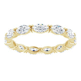14K Gold Marquise Lab-Grown Diamond Eternity Band – 4.5x2.5 mm Stones - Yellow Gold - view 3