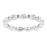 14K Gold Marquise Natural Diamond Eternity Band – 4.5x2.5 mm Stones - White Gold - view 3