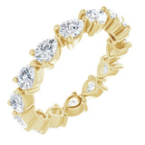 14K Gold Pear Lab-Grown Diamond Eternity Band – 4x3 mm Stones - Yellow Gold