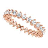 14K Gold Round Lab-Grown Diamond Eternity Band – 2 mm Stones - Rose Gold - view 5