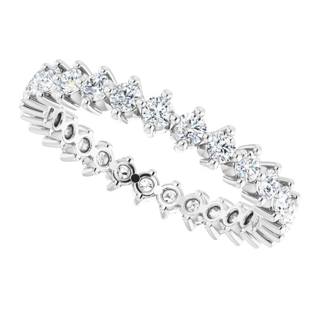 Platinum Round Lab-Grown Diamond Eternity Band – 2 mm Stones - view 5