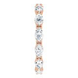 14K Gold Marquise Natural Diamond Eternity Band – 4.5x2.5 mm Stones - Rose Gold - view 4