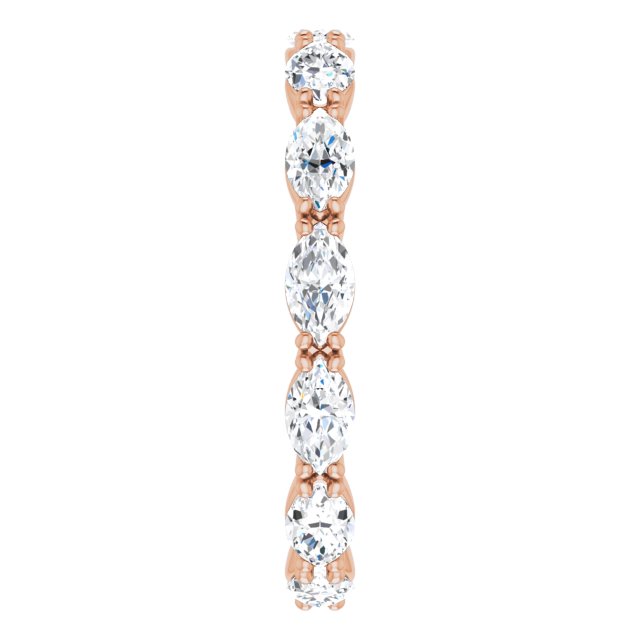 14K Gold Marquise Lab-Grown Diamond Eternity Band – 4.5x2.5 mm Stones - Rose Gold - view 4