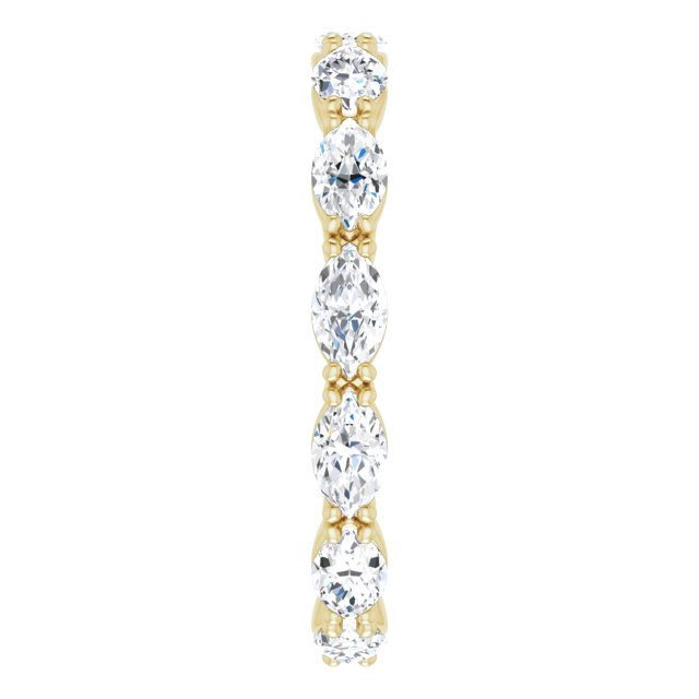 14K Gold Marquise Lab-Grown Diamond Eternity Band – 4.5x2.5 mm Stones - Yellow Gold - view 4
