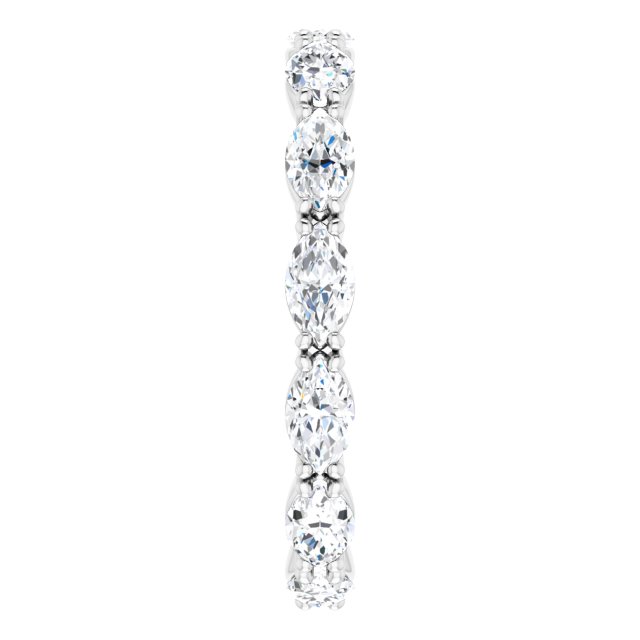 Platinum Marquise Natural Diamond Eternity Band – 4.5x2.5 mm Stones - view 4