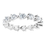 14K Gold Pear Lab-Grown Diamond Eternity Band – 4x3 mm Stones - White Gold - view 3
