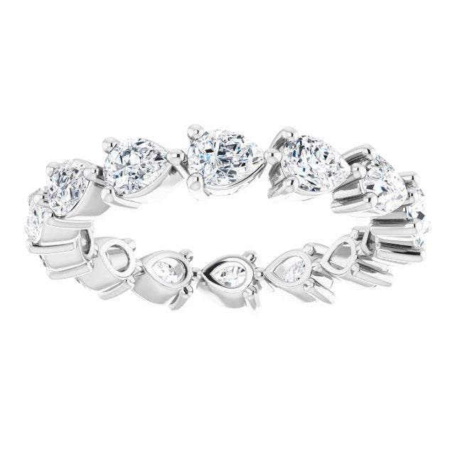 Platinum Pear Lab-Grown Diamond Eternity Band – 4x3 mm Stones - view 3