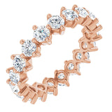 14K Gold Round Lab-Grown Diamond Eternity Band – 3 mm Stones - Rose Gold