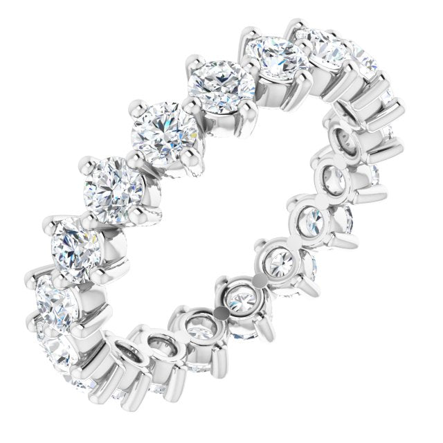Platinum Round Lab-Grown Diamond Eternity Band – 3 mm Stones