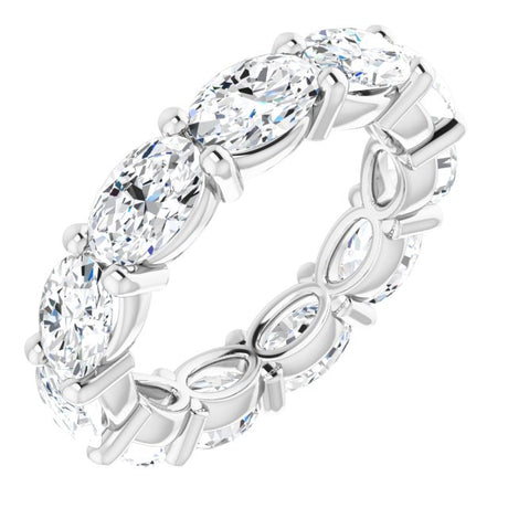 Platinum Oval Lab-Grown Diamond Eternity Band – 6x4 mm Stones