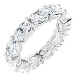 14K Gold Oval Lab-Grown Diamond Eternity Band – 6x4 mm Stones - White Gold