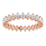 14K Gold Round Lab-Grown Diamond Eternity Band – 2.25 mm Stones - Rose Gold - view 3