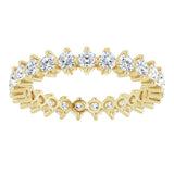 14K Gold Round Lab-Grown Diamond Eternity Band – 2.25 mm Stones - Yellow Gold - view 3
