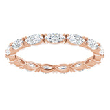 14K Gold Marquise Lab-Grown Diamond Eternity Band – 4x2 mm Stones - Rose Gold - view 3
