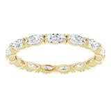 14K Gold Marquise Natural Diamond Eternity Band – 4x2 mm Stones - Yellow Gold - view 3