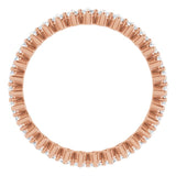 14K Gold Round Natural Diamond Eternity Band – 1.7 mm Stones - Rose Gold - view 2