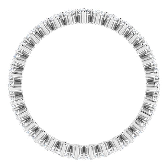 Platinum Round Natural Diamond Eternity Band – 1.7 mm Stones - view 2