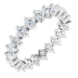 14K Gold Round Lab-Grown Diamond Eternity Band – 2.8 mm Stones - White Gold