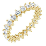 14K Gold Round Lab-Grown Diamond Eternity Band – 2.5 mm Stones - Yellow Gold