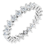 14K Gold Round Lab-Grown Diamond Eternity Band – 2.5 mm Stones - White Gold