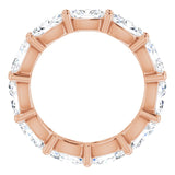 14K Gold Oval Lab-Grown Diamond Eternity Band – 6x4 mm Stones - Rose Gold - view 2