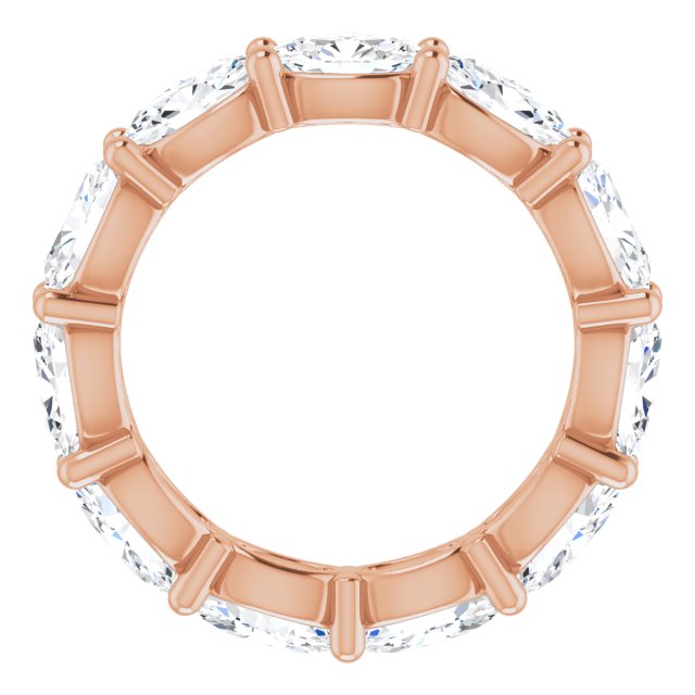 14K Gold Oval Lab-Grown Diamond Eternity Band – 6x4 mm Stones - Rose Gold - view 2