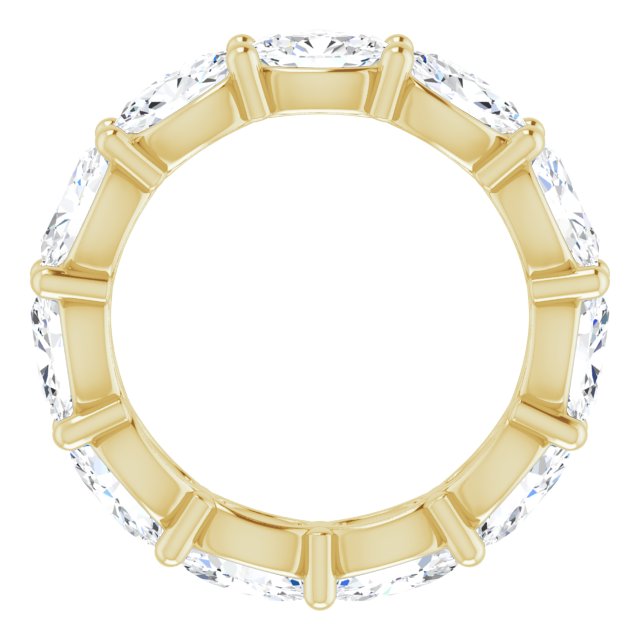 14K Gold Oval Lab-Grown Diamond Eternity Band – 6x4 mm Stones - Yellow Gold - view 2