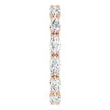 14K Gold Marquise Lab-Grown Diamond Eternity Band – 4.3x2.25 mm Stones - Rose Gold - view 4