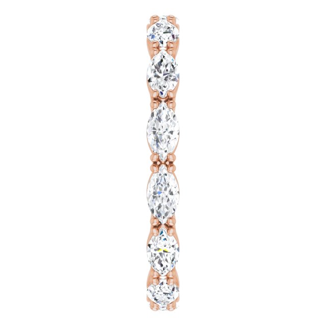 14K Gold Marquise Lab-Grown Diamond Eternity Band – 4.3x2.25 mm Stones - Rose Gold - view 4