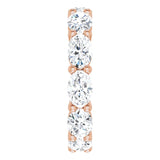 14K Gold Oval Lab-Grown Diamond Eternity Band – 6x4 mm Stones - Rose Gold - view 4