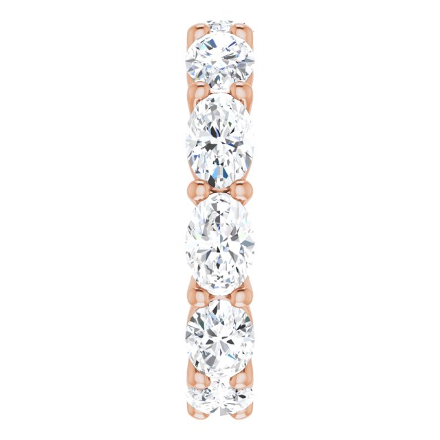 14K Gold Oval Lab-Grown Diamond Eternity Band – 6x4 mm Stones - Rose Gold - view 4