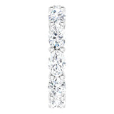 Platinum Oval Natural Diamond Eternity Band – 6x4 mm Stones - view 4