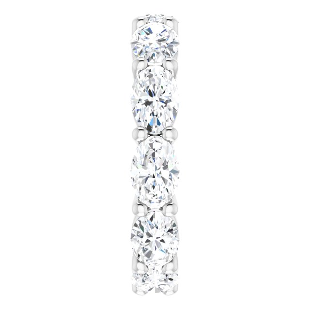 Platinum Oval Natural Diamond Eternity Band – 6x4 mm Stones - view 4