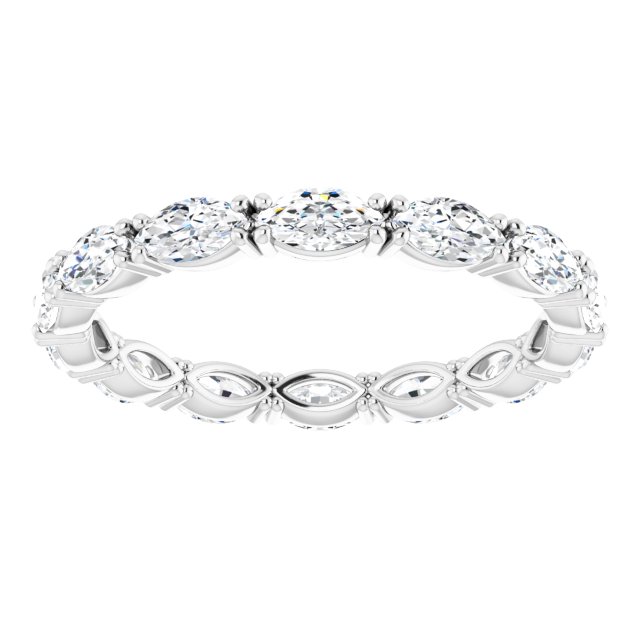 Platinum Marquise Lab-Grown Diamond Eternity Band – 4.3x2.25 mm Stones - view 3