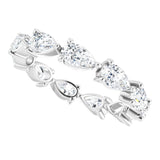 Platinum Pear Natural Diamond Eternity Band – 5x3 mm Stones - view 5