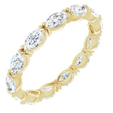 14K Gold Marquise Natural Diamond Eternity Band – 4.5x2.5 mm Stones - Yellow Gold