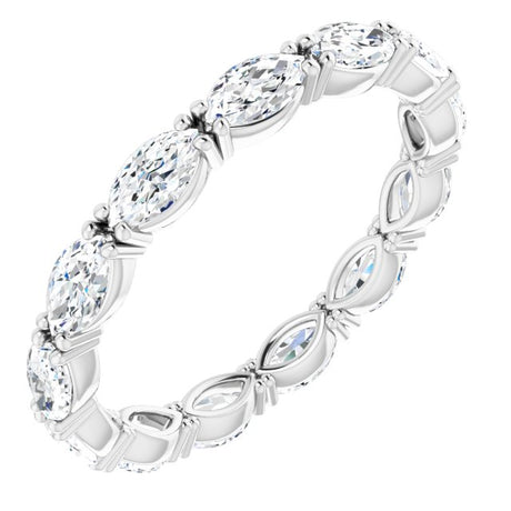 Platinum Marquise Natural Diamond Eternity Band – 4.5x2.5 mm Stones