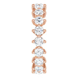 14K Gold Round Lab-Grown Diamond Eternity Band – 3 mm Stones - Rose Gold - view 4